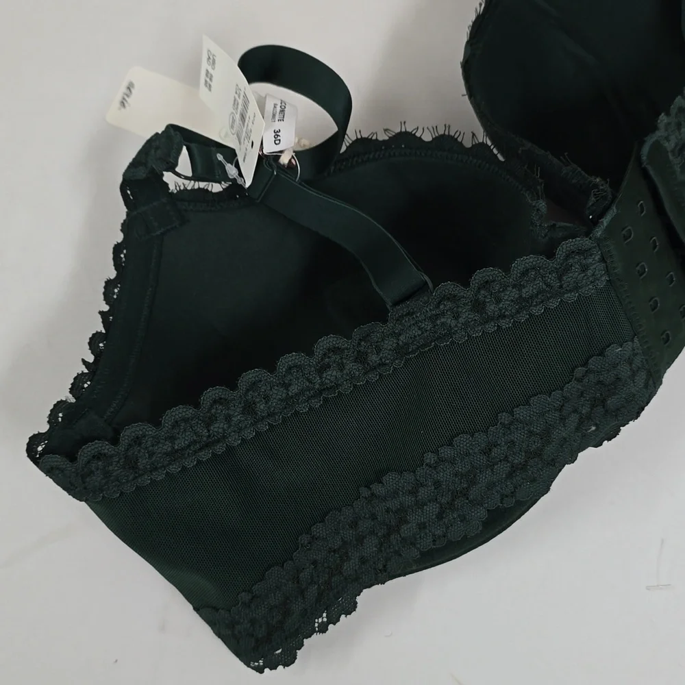AERIE Elegant Lace Underwire Bra - Dark Green